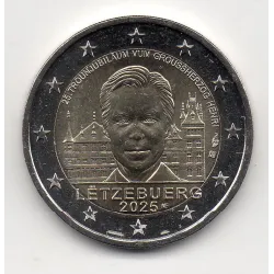 2 euro commémorative Luxembourg 2025 25 ans accession au trône pièce de monnaie €
