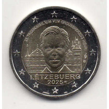 2 euro commémorative Luxembourg 2025 25 ans accession au trône pièce de monnaie €