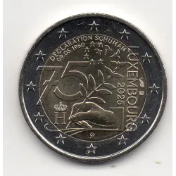 2 euro commémorative Luxembourg 2025 Déclaration Schuman pièce de monnaie €