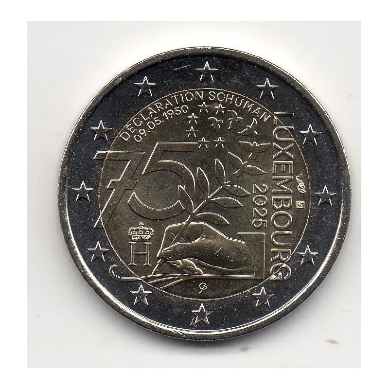 2 euro commémorative Luxembourg 2025 Déclaration Schuman pièce de monnaie € 2 euro commémorative Luxembourg 2025 Déclaration Schuman pièce de monnaie €