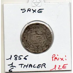 Saxe Albertine 1/6 thaler 1856 TB KM.1186 Johann