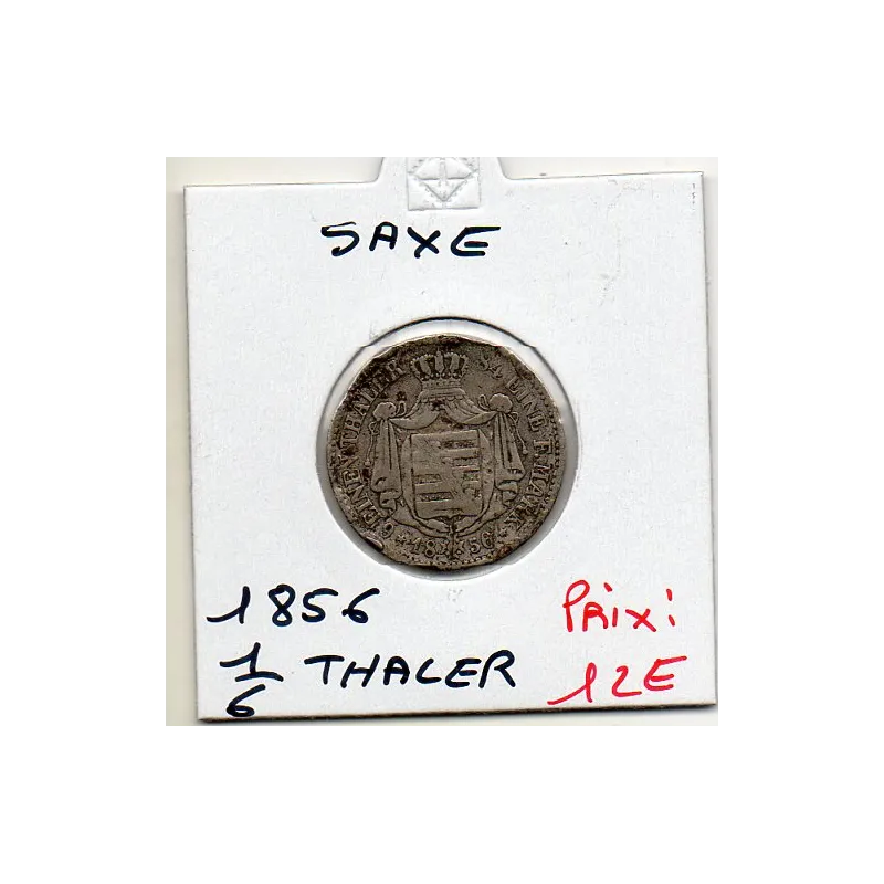 Saxe Albertine 1/6 thaler 1856 TB KM.1186 Johann Saxe Albertine 1/6 thaler 1856 TB KM.1186 Johann