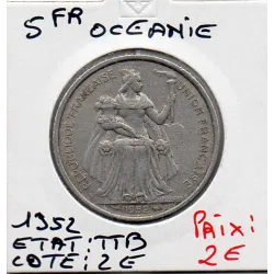 Océanie 5 Francs 1952 TTB, Lec.24