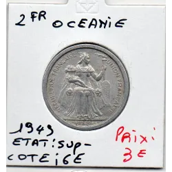 Océanie 2 Francs 1949 Sup-, Lec 21