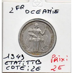 Océanie 2 Francs 1949 TTB, Lec.21