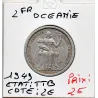 Océanie 2 Francs 1949 TTB, Lec.21