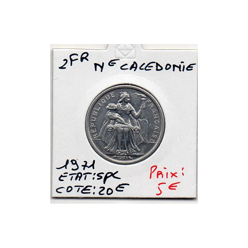 Nouvelle Calédonie 2 Francs 1971 Spl, Lec.56 Nouvelle Calédonie 2 Francs 1971 Spl, Lec.56