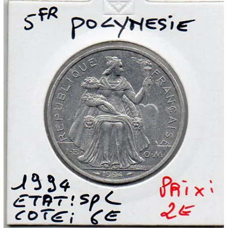 Polynésie Française 5 Francs 1994 Spl, Lec.63