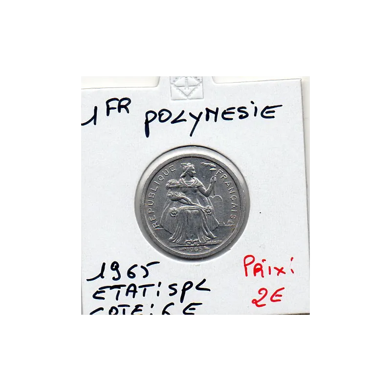 Polynésie Française 1 Franc 1965 SPL, Lec 2 pièce de monnaie Polynésie Française 1 Franc 1965 SPL, Lec 2 pièce de monnaie