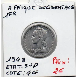 AOF Afrique Occidentale Française 1 Franc 1948 Sup, Lec.6