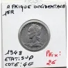 AOF Afrique Occidentale Française 1 Franc 1948 Sup, Lec.6