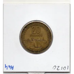 Cote des Somalis 20 francs 1952 TTB+, Lec.42