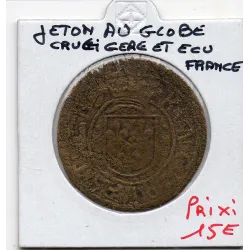 Jeton au globe crucigère et à l'ecu de france grand module ND B+