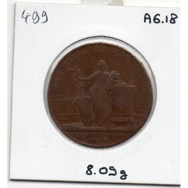 Jeton Louis états de Lille XV 1737 TB Feuardent 7242