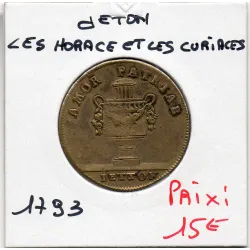 Jeton Révolution Les Horaces et les Curiaces 1793 TTB+ Feuardent manque