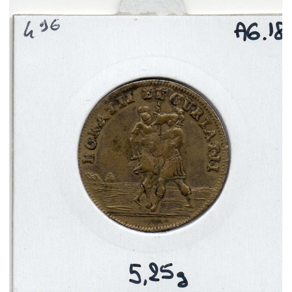 Jeton Révolution Les Horaces et les Curiaces 1793 TTB+ Feuardent manque