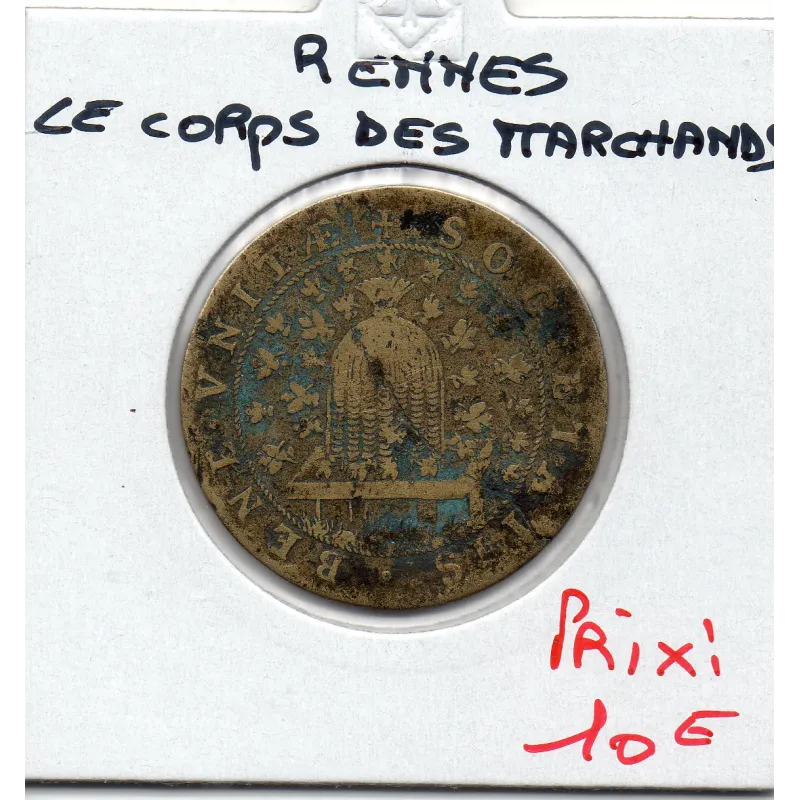 Jeton Le corps des marchands reunis ND TB Feuardent 5437 Jeton Le corps des marchands reunis ND TB Feuardent 5437