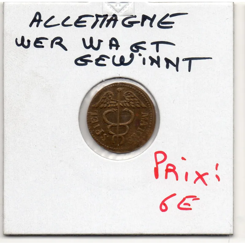 Jeton Nuremberg au caducée Wer Wagt GEWINNT SUP Rechenpfennig Jeton Nuremberg au caducée Wer Wagt GEWINNT SUP Rechenpfennig