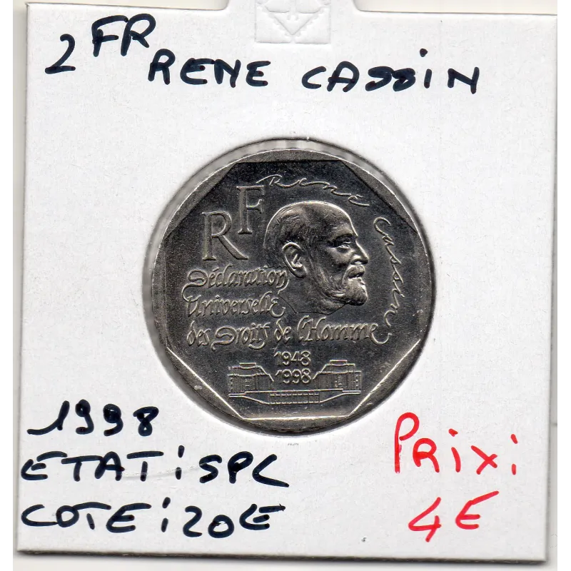 2 francs René Cassin Nickel 1998 Spl 2 francs René Cassin Nickel 1998 Spl
