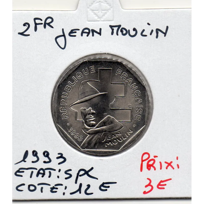 2 francs Jean Moulin Nickel 1993 Spl 2 francs Jean Moulin Nickel 1993 Spl