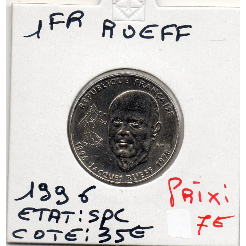 1 franc Rueff Nickel 1996 Spl 1 franc Rueff Nickel 1996 Spl