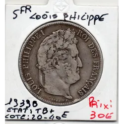 5 francs Louis Philippe 1839 B Rouen TB+