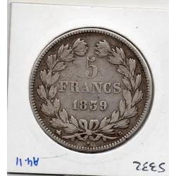 5 francs Louis Philippe 1839 B Rouen TB+