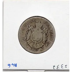 2 francs Napoléon III tête laurée 1867 A Paris B