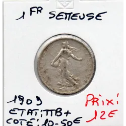1 franc Semeuse Argent 1909 TTB+