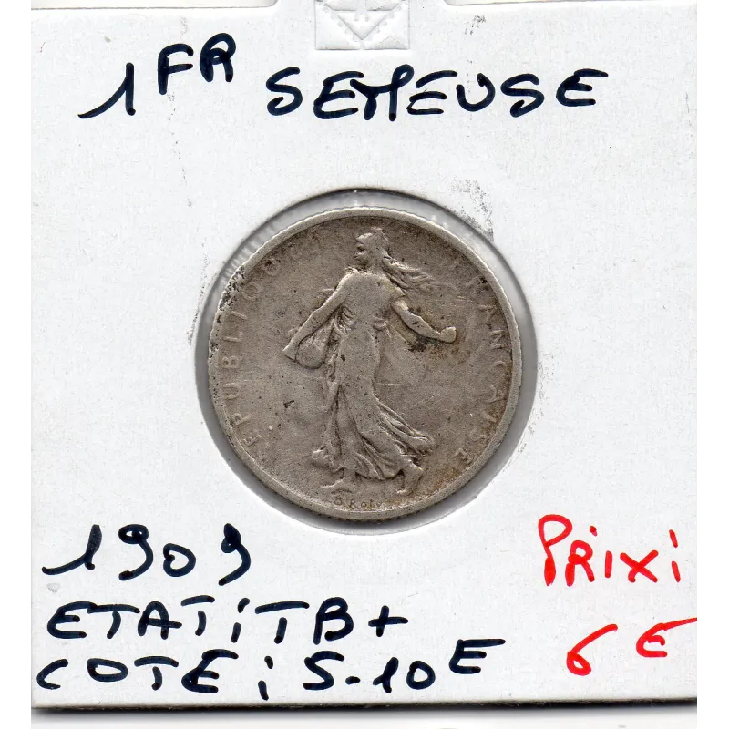 1 franc Semeuse Argent 1909 TB+ 1 franc Semeuse Argent 1909 TB+