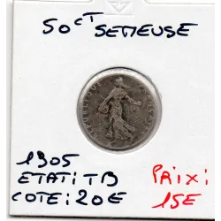 50 centimes Semeuse Argent 1905 TB