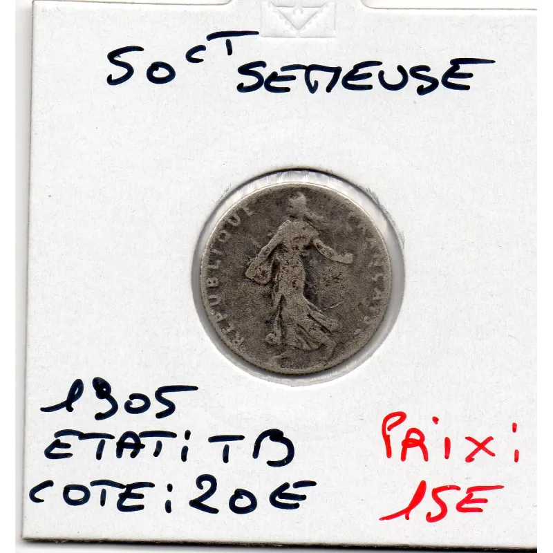 50 centimes Semeuse Argent 1905 TB 50 centimes Semeuse Argent 1905 TB