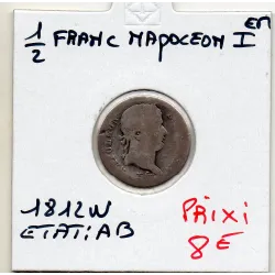 1/2 Franc Napoléon 1er 1812 W Lille AB