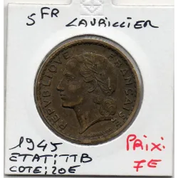 5 francs Lavrillier 1945 TTB