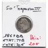 50 centimes Napoléon III tête laurée 1867 BB Strasbourg TTB