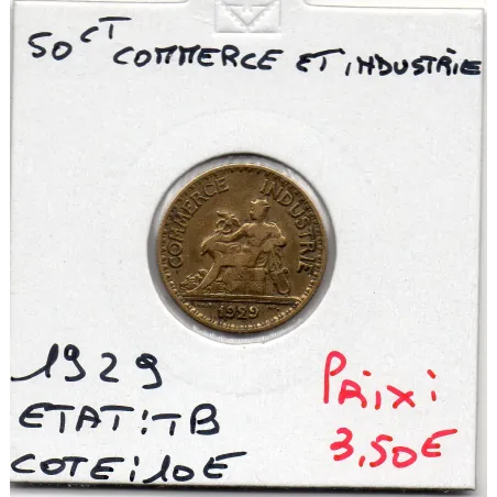 Bon pour 50 centimes Commerce Industrie 1929 TB