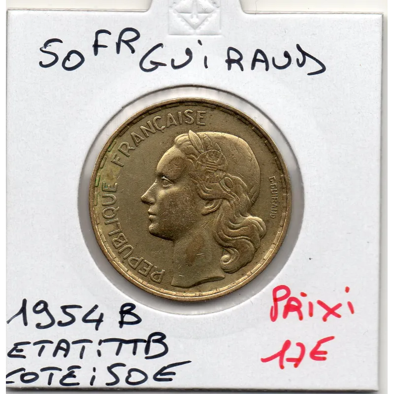 50 francs Coq Guiraud 1954 B Beaumont TTB 50 francs Coq Guiraud 1954 B Beaumont TTB