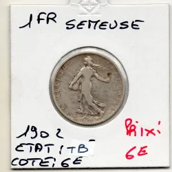 1 franc Semeuse Argent 1902 TB
