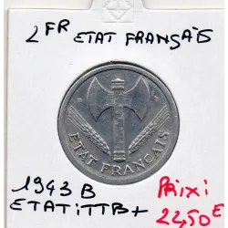 2 francs Francisque Bazor 1943 B Beaumont TTB+