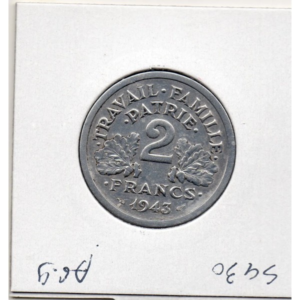 2 francs Francisque Bazor 1943 B Beaumont TTB+