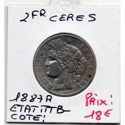 2 Francs Cérès 1887 TTB-