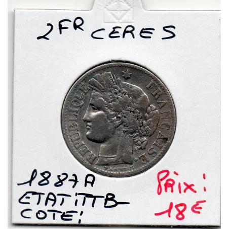 2 Francs Cérès 1887 TTB-