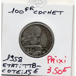 100 francs Cochet 1958 TTB-