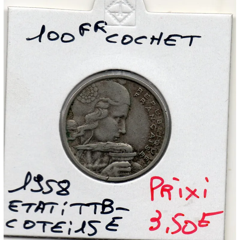 100 francs Cochet 1958 TTB- 100 francs Cochet 1958 TTB-