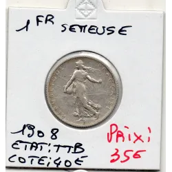 1 franc Semeuse Argent 1908 TTB