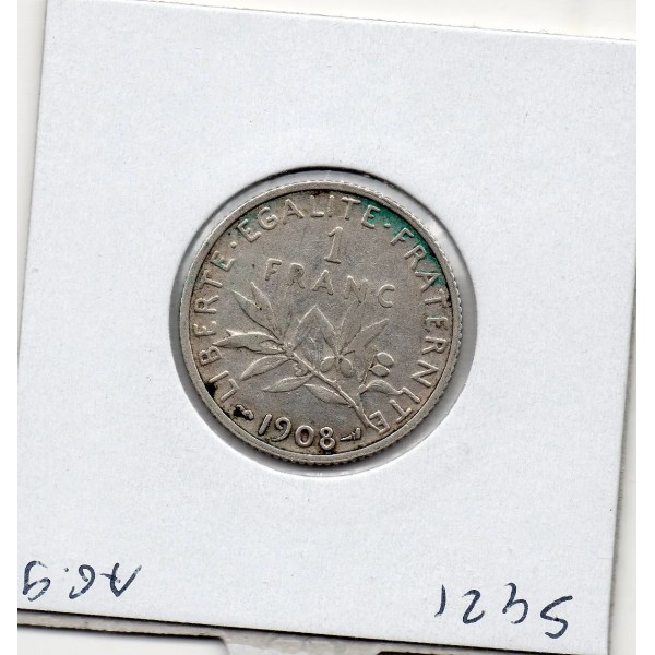 1 franc Semeuse Argent 1908 TTB