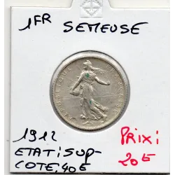 1 franc Semeuse Argent 1912 Sup-