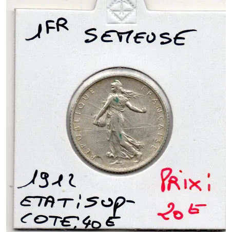1 franc Semeuse Argent 1912 Sup-