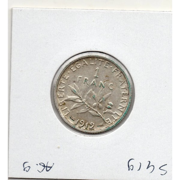 1 franc Semeuse Argent 1912 Sup-