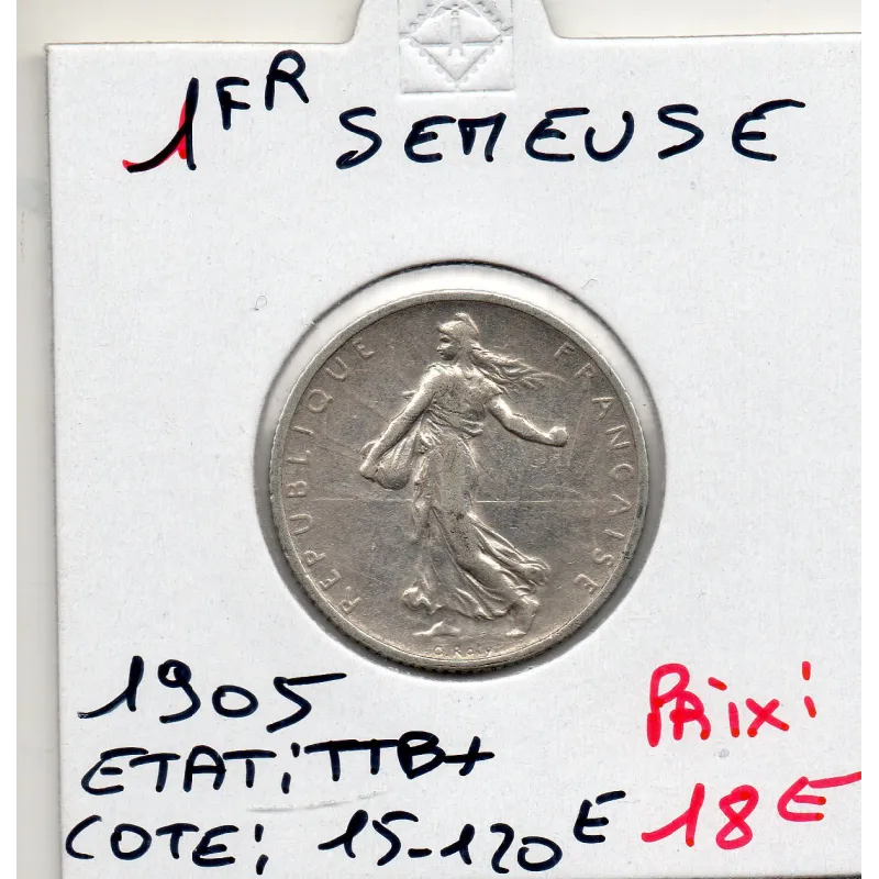 1 franc Semeuse Argent 1905 TTB+ 1 franc Semeuse Argent 1905 TTB+